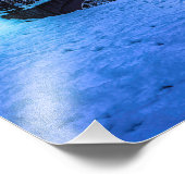 魔法の冬の夜、星空と満月 フォトプリント            (角)