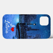 魔法の冬の夜、星空と満月 Case-Mate iPhoneケース (裏面 (横))