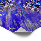 魔法の冬の妖精ガールキャッツ雪の結晶ビッグアイ ポスター (角)