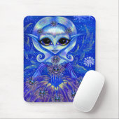 魔法の冬の妖精ガールキャッツ雪の結晶ビッグアイ マウスパッド (マウス)