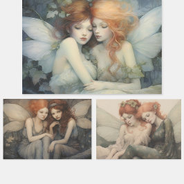 魔法の冬の妖精クリスマスエレガンス ラッピングペーパーシート