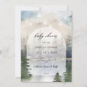 魔法の冬の森のベビーシャワー招待状 招待状 (正面)