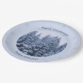 魔法の冬の森 – クリスマスパーティー ペーパープレート (アングル)