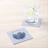 魔法の冬の森 – クリスマス スクエアペーパーコースター (インサイチュ)