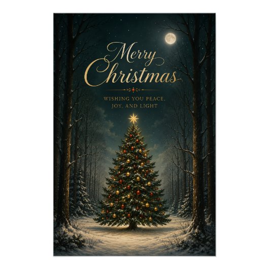 魔法の冬の森 クリスマス ポスター (正面)