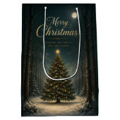魔法の冬の森 クリスマス ミディアムペーパーバッグ (裏面)