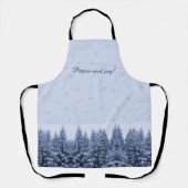 魔法の冬の森 – 青、カスタム エプロン (正面)