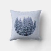 魔法の冬の森 – 青、カスタム クッション (裏面)