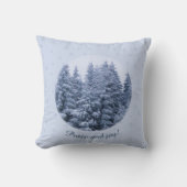魔法の冬の森 – 青、カスタム クッション (正面)