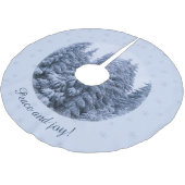 魔法の冬の森 – 青、カスタム ブラッシュドポリエステルツリースカート (アングル)