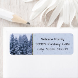 魔法の冬の森 – 青、カスタム ラベル