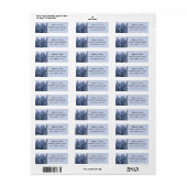 魔法の冬の森 – 青、カスタム ラベル (フルシート)