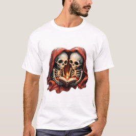魔法の冬の瞬間、二体のスケルトン Tシャツ