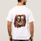 魔法の冬の瞬間、二体のスケルトン Tシャツ (裏面)
