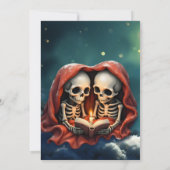 魔法の冬の瞬間、2つのスケルトン 招待状 (裏面)