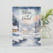 魔法の冬の結婚式招待状 招待状 (スタンド正面)