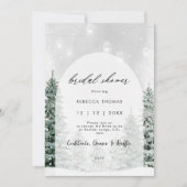 魔法の冬の雪のブライダルシャワー招待 招待状 (正面)