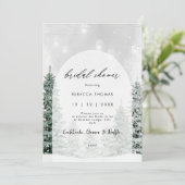 魔法の冬の雪のブライダルシャワー招待 招待状 (スタンド正面)