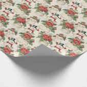 魔法の冬ワンダーランド雪だるまクリスマス ラッピングペーパー (角)