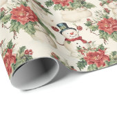 魔法の冬ワンダーランド雪だるまクリスマス ラッピングペーパー (ロールコーナー)