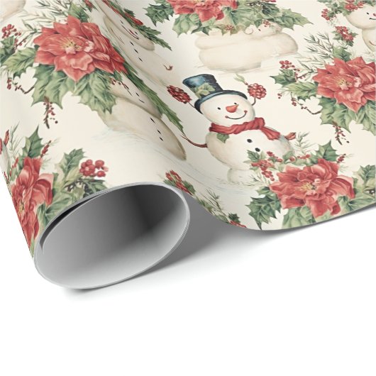 魔法の冬ワンダーランド雪だるまクリスマス ラッピングペーパー (ロールコーナー)