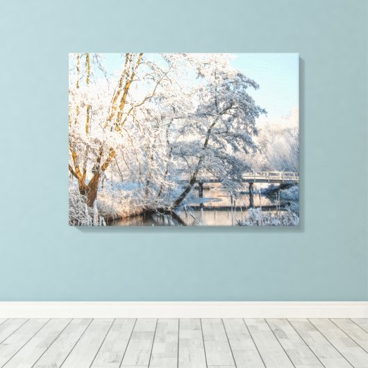 魔法の冬ワンダーランド風景キャンバス印刷 キャンバスプリント (インサイチュ (ウッドフロア))
