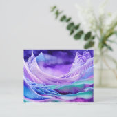 魔法の凍てついた氷の海 デジタルアート ポストカード (スタンド正面)