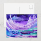 魔法の凍てついた氷の海 デジタルアート ポストカード (正面/裏面)