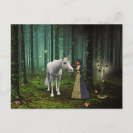 魔法の出会い - ユニコーンの幻想アート ポストカード