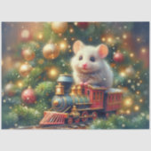 魔法の列車に乗るクリスマスマウスのデコパージュ 薄葉紙 (正面)