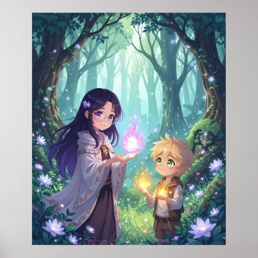 魔法の力を宿す兄弟姉妹のカートゥーン壁画 ポスター (正面)