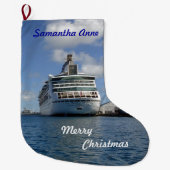 魔法の厳格なパーソナライズ ラージクリスマスストッキング (正面)