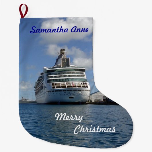 魔法の厳格なパーソナライズ ラージクリスマスストッキング (正面)