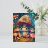 魔法の可愛いカエルきのこ ポストカード (スタンド正面)