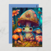 魔法の可愛いカエルきのこ ポストカード (正面/裏面)