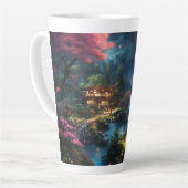 魔法の国の美しい家と庭園 カフェラテマグ (左アングル)