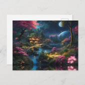 魔法の国の美しい家と庭園 ポストカード (正面/裏面)