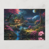 魔法の国の美しい家と庭園 ポストカード (正面)