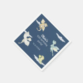 魔法の城かわいいドラゴンキッズブルー誕生日 スタンダードカクテルナプキン (角)