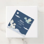 魔法の城かわいいドラゴンズ子供の誕生日ブルー フェイバータグ (インサイチュ)