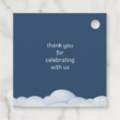 魔法の城かわいいドラゴンズ子供の誕生日ブルー フェイバータグ (裏面)