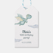 魔法の城かわいいドラゴン子供の誕生日 ギフトタグ (正面)