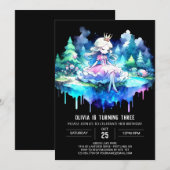 魔法の城のプリンセス誕生日 招待状 (正面/裏面)