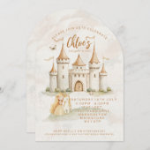 🏰✨ 魔法の城のプリンセス 1歳の誕生日招待状 招待状 (正面/裏面)
