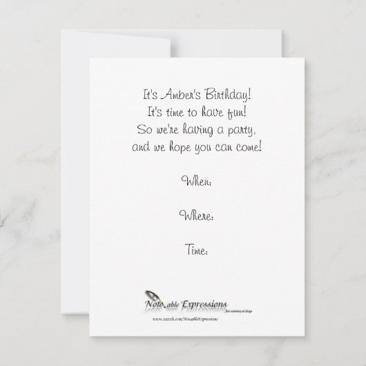 魔法の城の水彩画のパーティの招待状 招待状 (裏面)