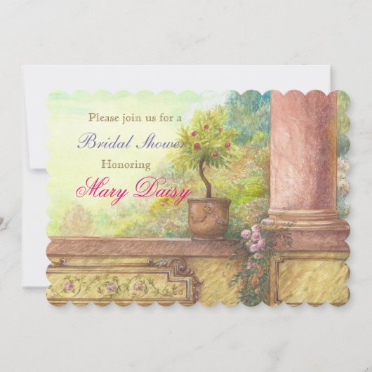 魔法の城の魅惑的なブライダルシャワー 招待状 (正面)