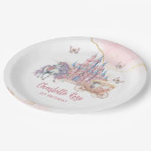 魔法の城ユニコーンピンクプリンセス1st誕生日 ペーパープレート (アングル)