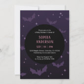 魔法の壺で赤ちゃんができあがり！ ウィッチの写真 ベイビーシャワー 招待状 (裏面)