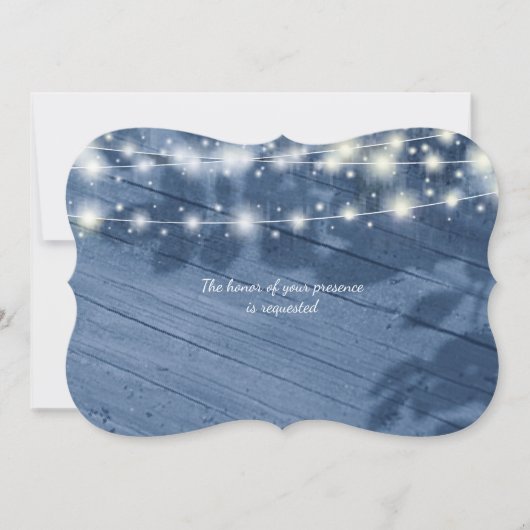 魔法の夕べ妖精のライト木製の結婚式の招待 招待状 (正面)