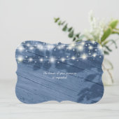 魔法の夕べ妖精のライト木製の結婚式の招待 招待状 (スタンド正面)